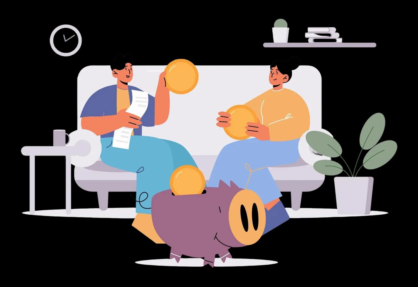 A couple planning household money together after using BudgetYam